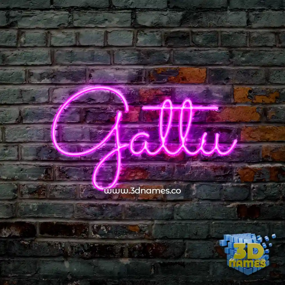 gattu in Pink Neon style - 3D name wallpaper