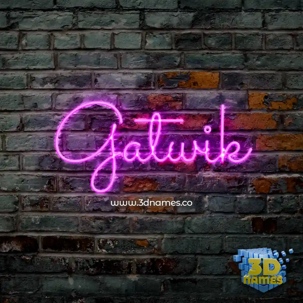 gatwik in Pink Neon style - 3D name wallpaper