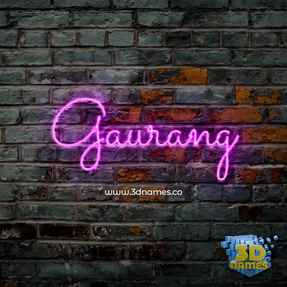gaurang in Pink Neon style - 3D name wallpaper