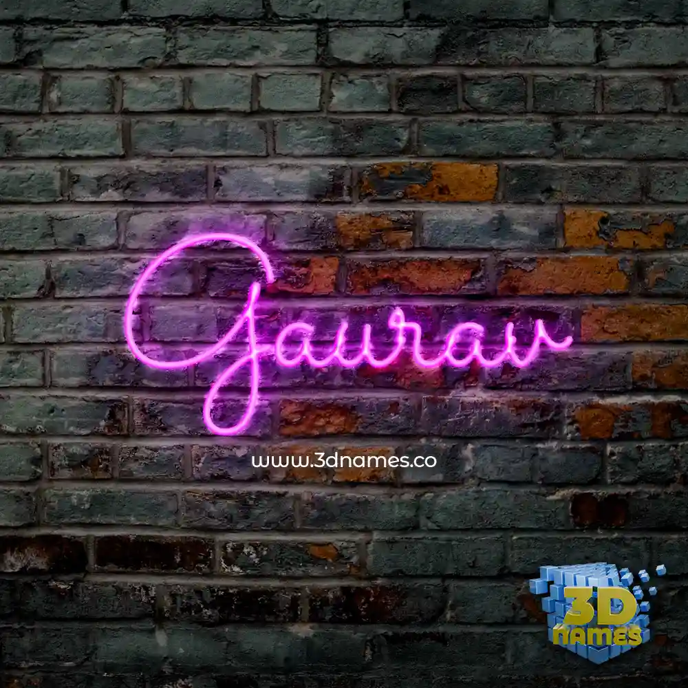 gaurav in Pink Neon style - 3D name wallpaper