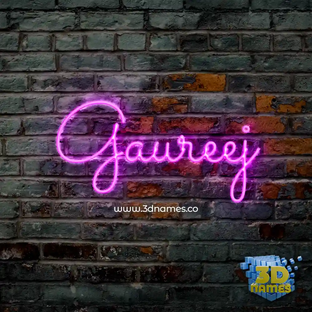 gaureej in Pink Neon style - 3D name wallpaper