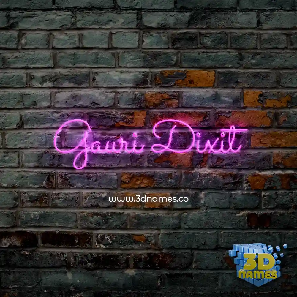 gauri dixit in Pink Neon style - 3D name wallpaper