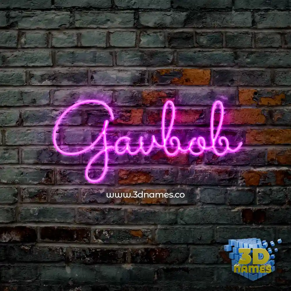 gavbob in Pink Neon style - 3D name wallpaper