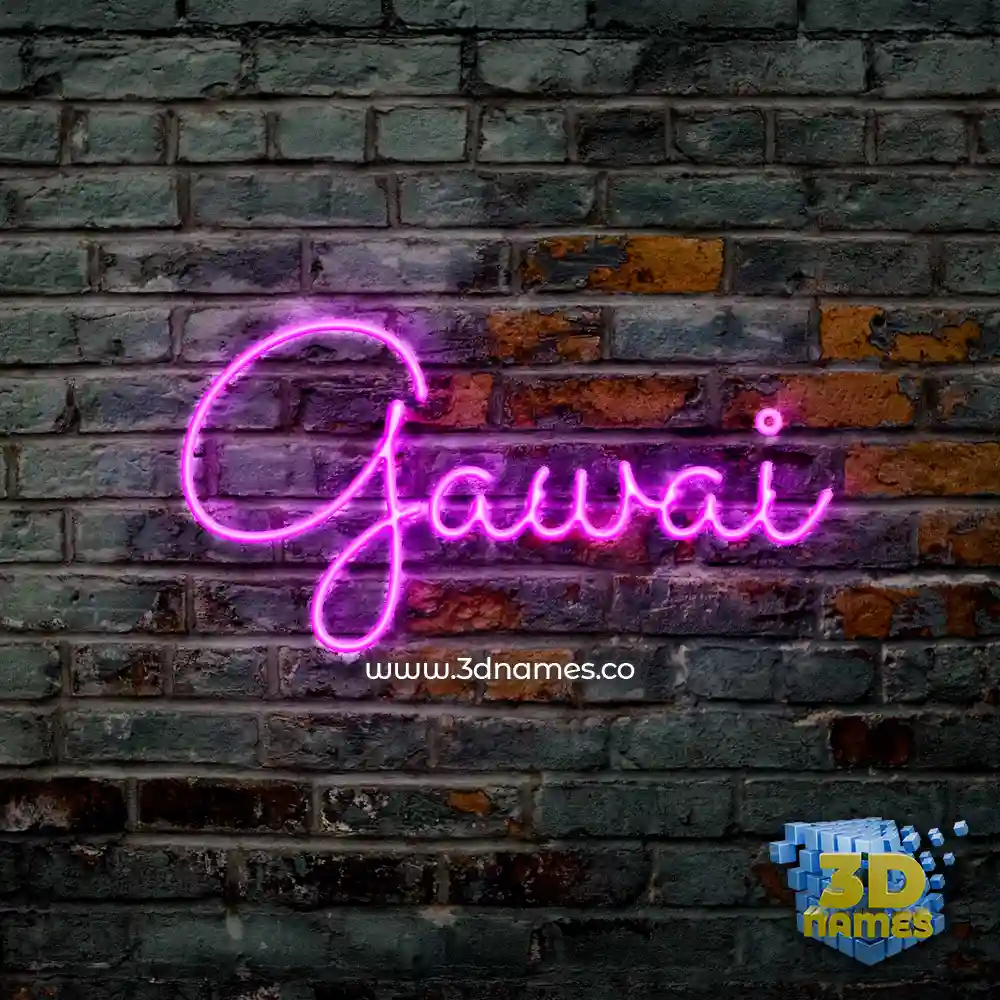 gawai in Pink Neon style - 3D name wallpaper