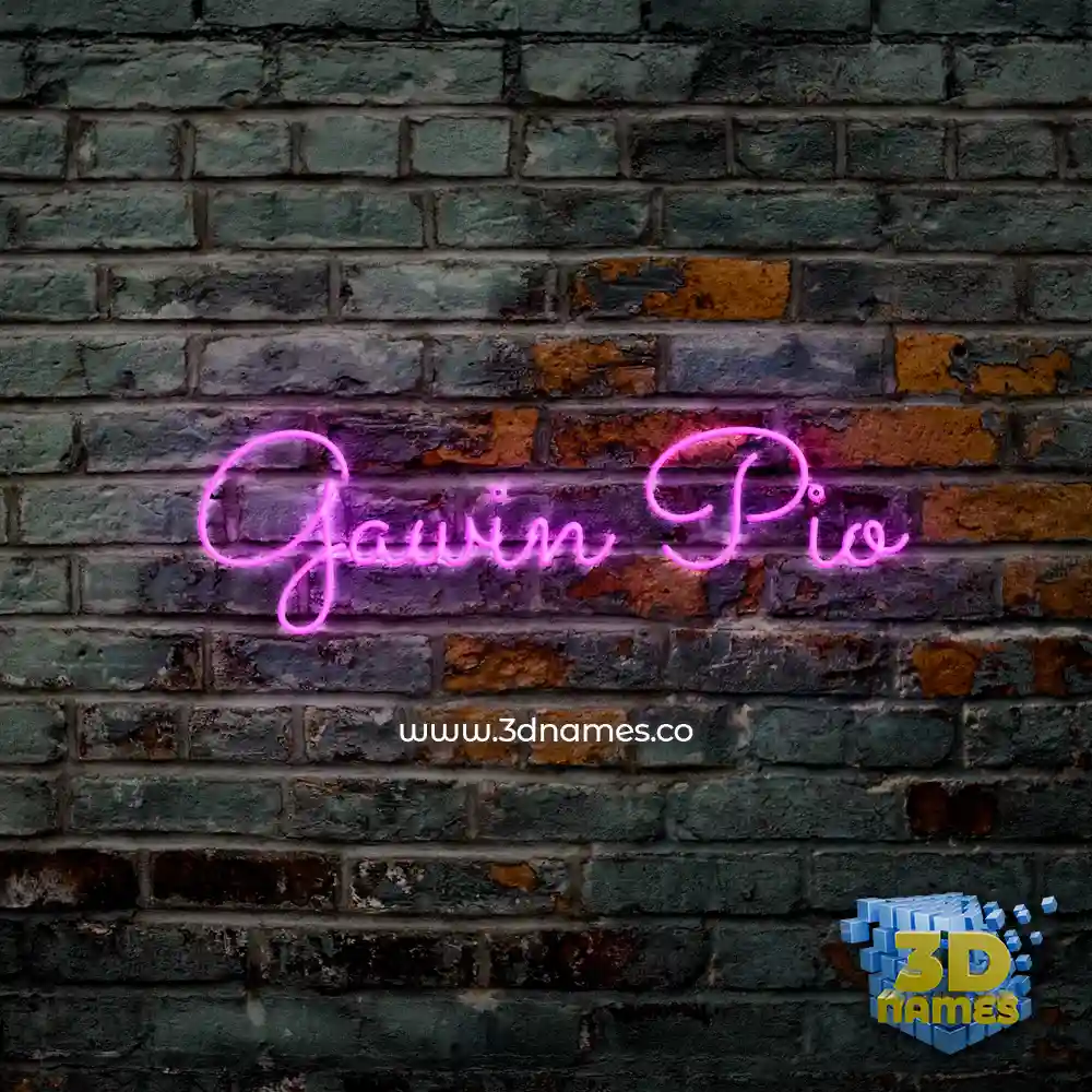 gawin pio in Pink Neon style - 3D name wallpaper