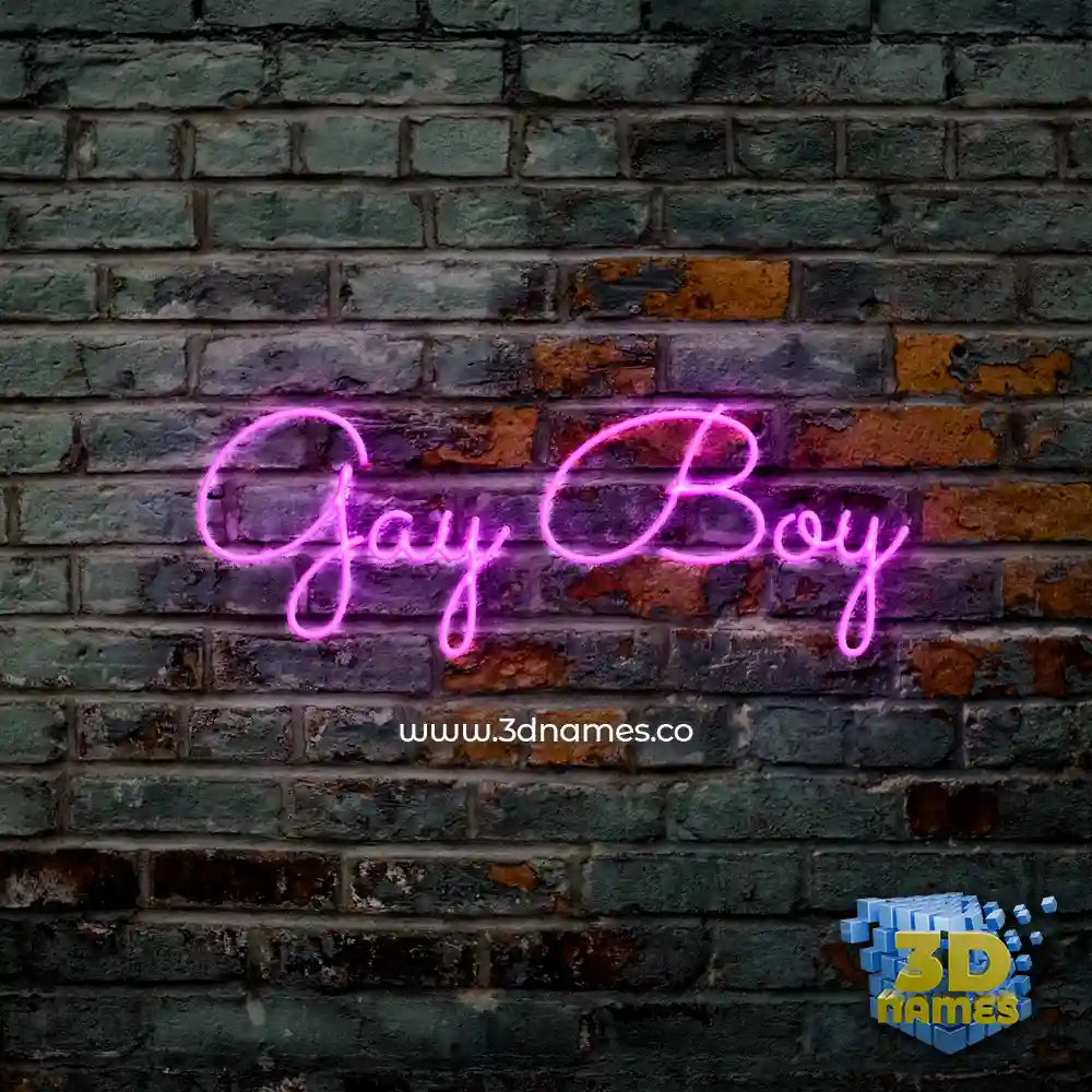 gay boy in Pink Neon style - 3D name wallpaper