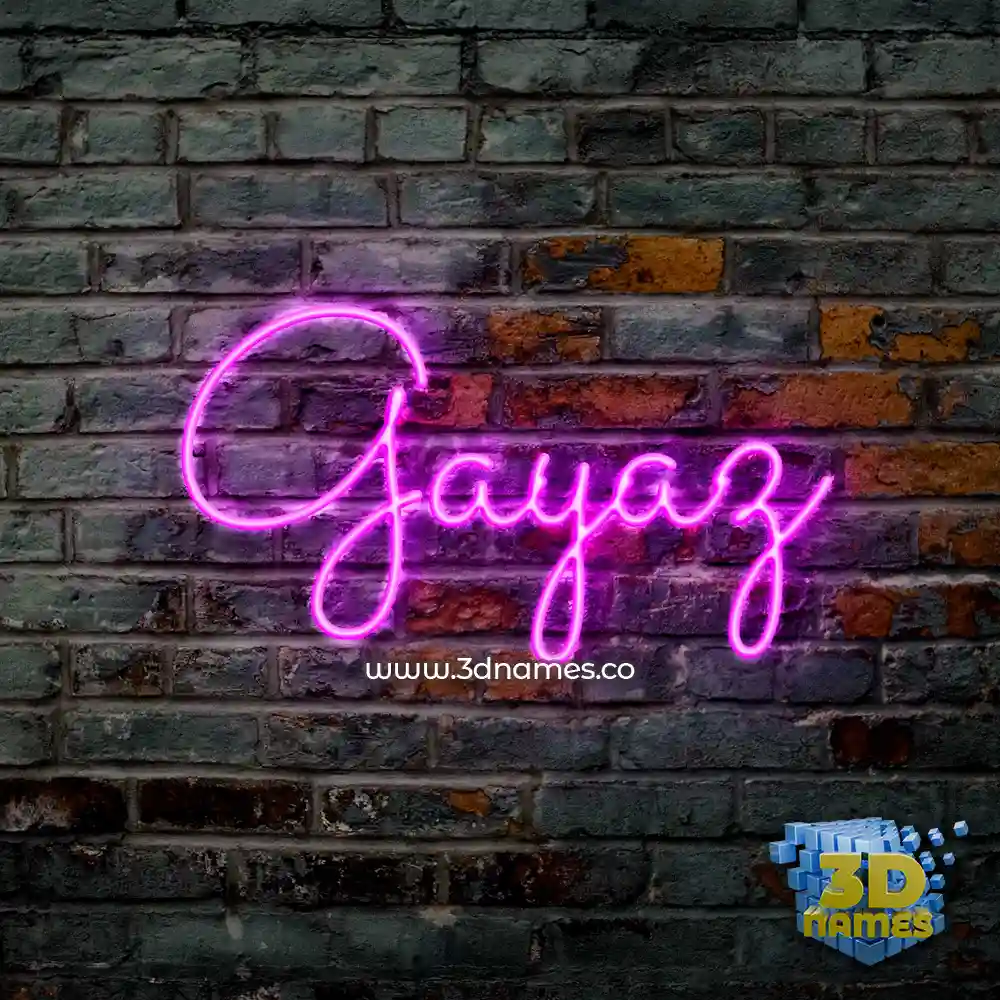 gayaz in Pink Neon style - 3D name wallpaper