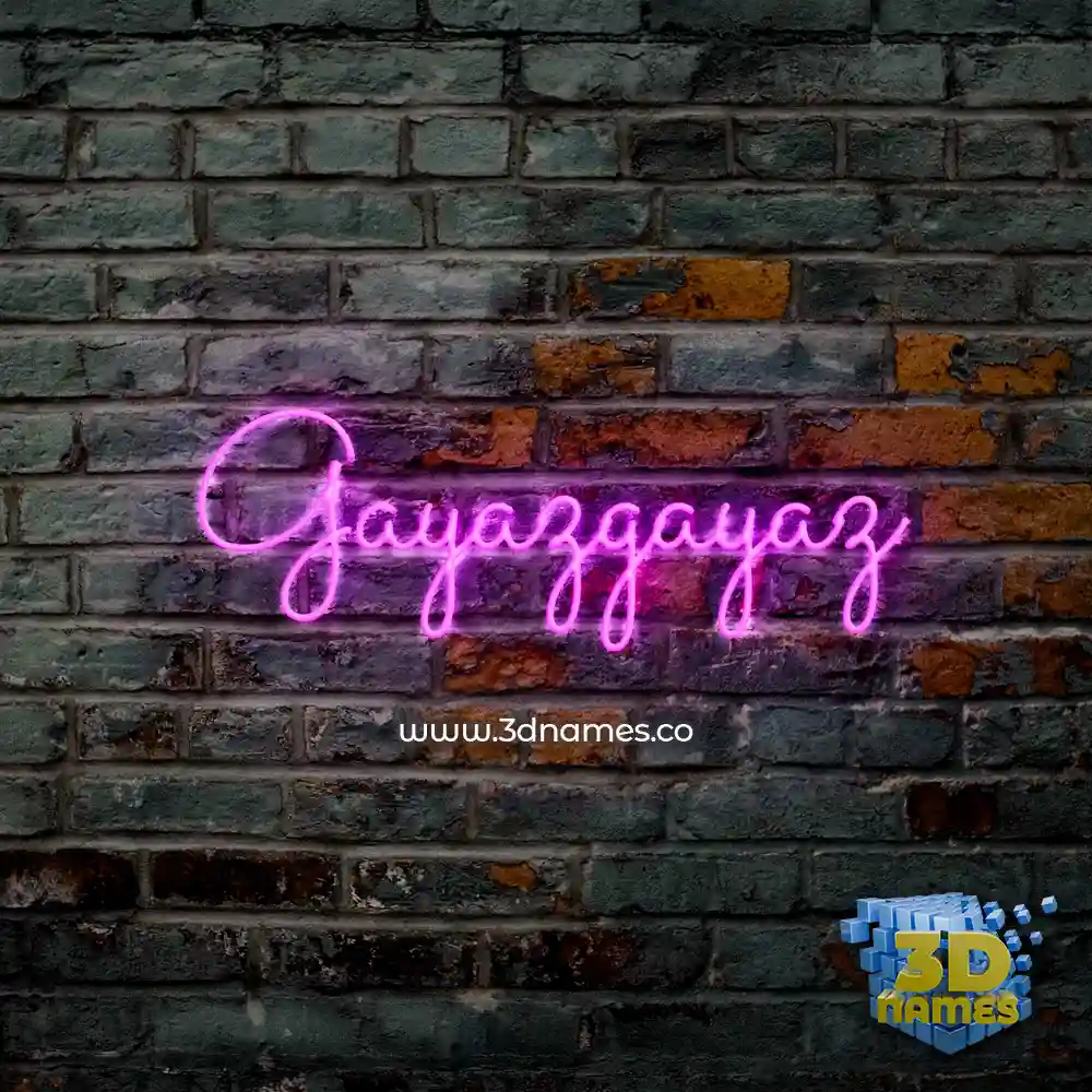 gayazgayaz in Pink Neon style - 3D name wallpaper