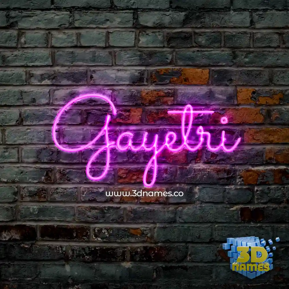 gayetri in Pink Neon style - 3D name wallpaper