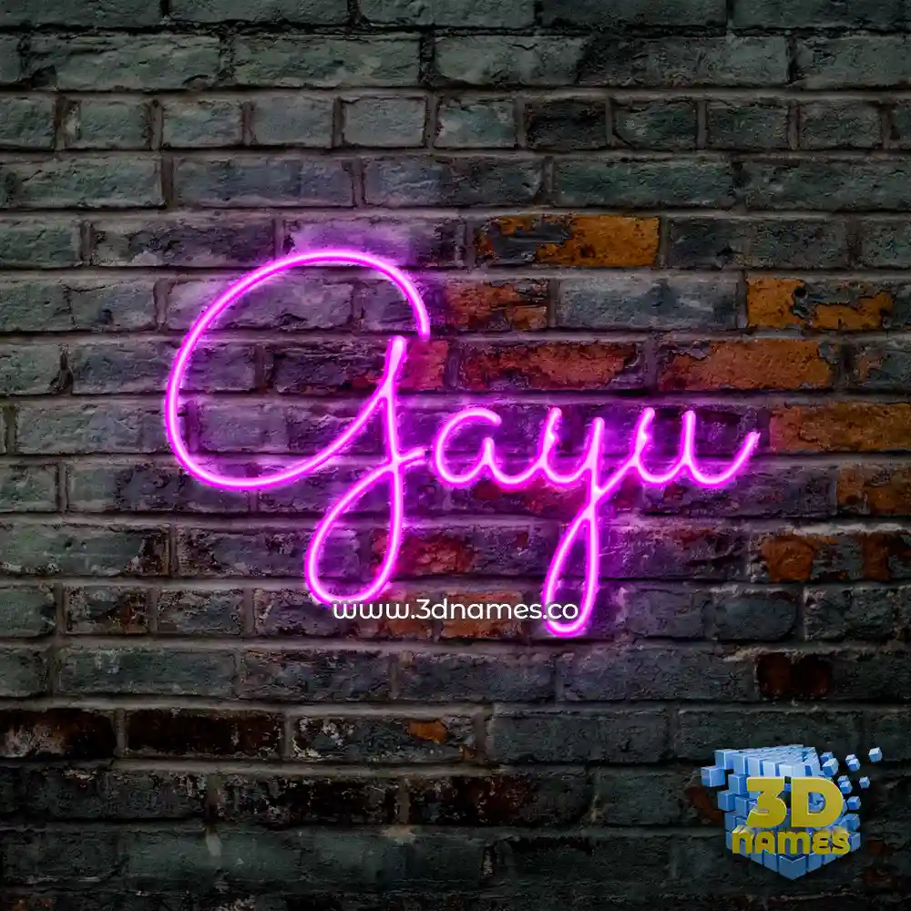 gayu in Pink Neon style - 3D name wallpaper
