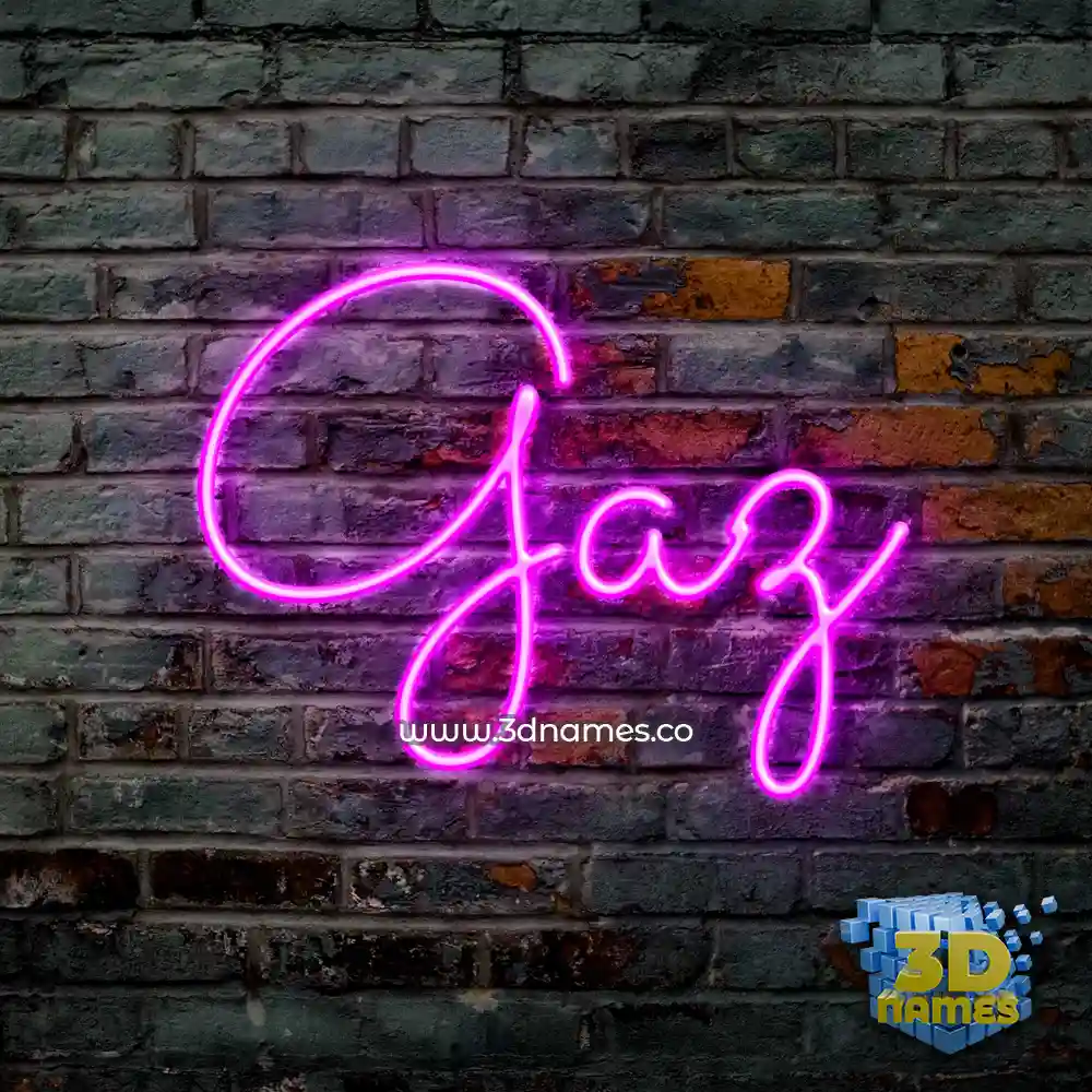gaz in Pink Neon style - 3D name wallpaper