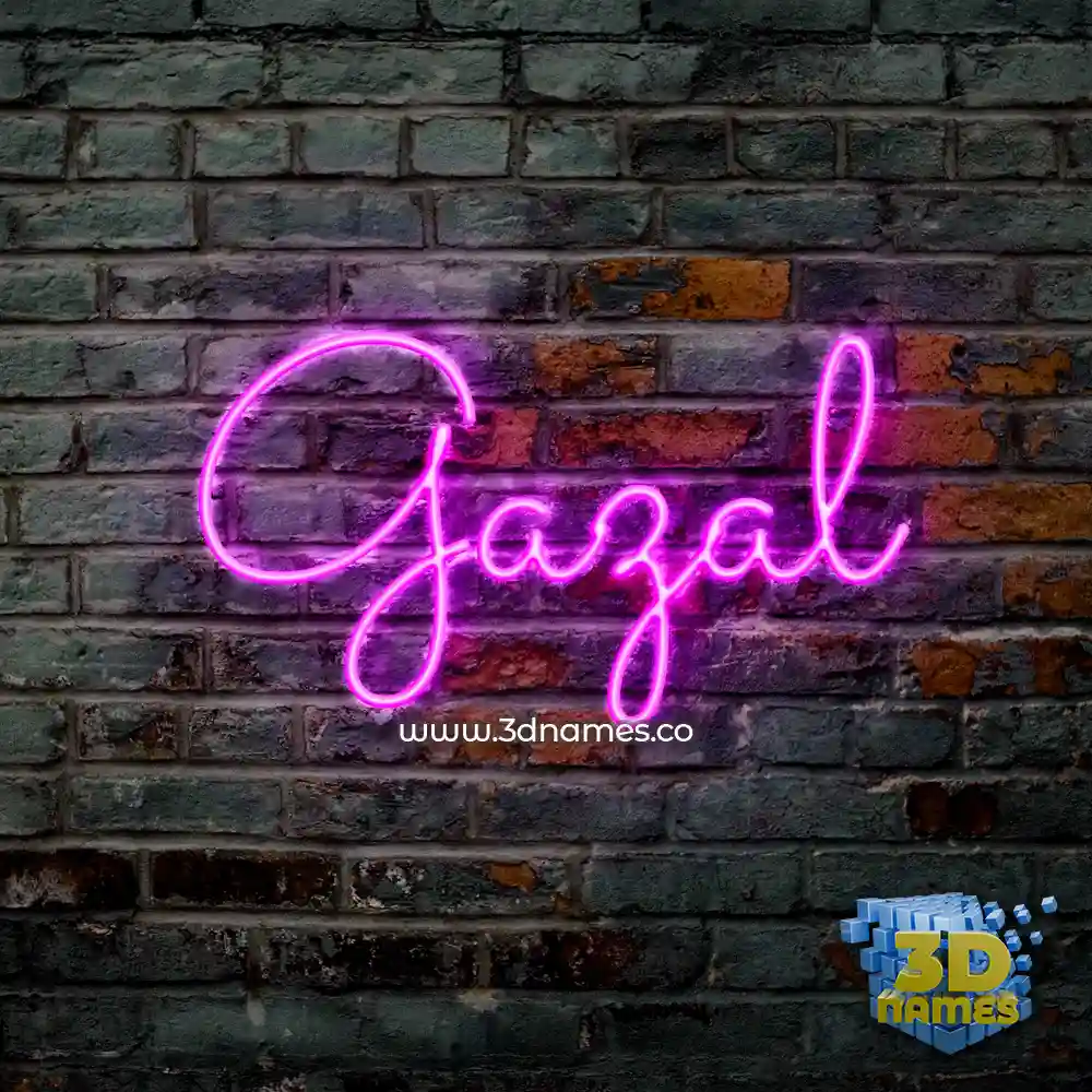 gazal in Pink Neon style - 3D name wallpaper