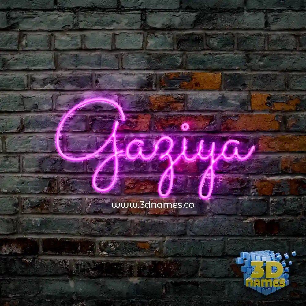 gaziya in Pink Neon style - 3D name wallpaper