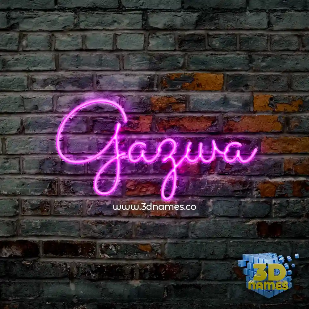 gazwa in Pink Neon style - 3D name wallpaper