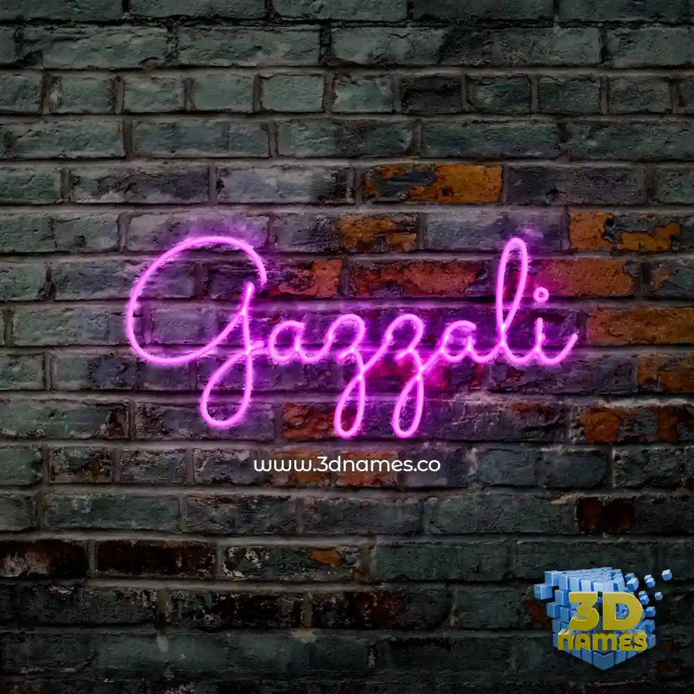 gazzali in Pink Neon style - 3D name wallpaper