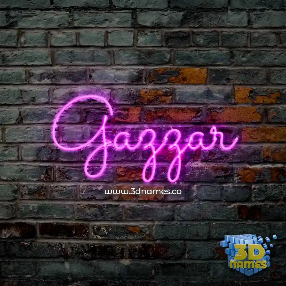 gazzar in Pink Neon style - 3D name wallpaper