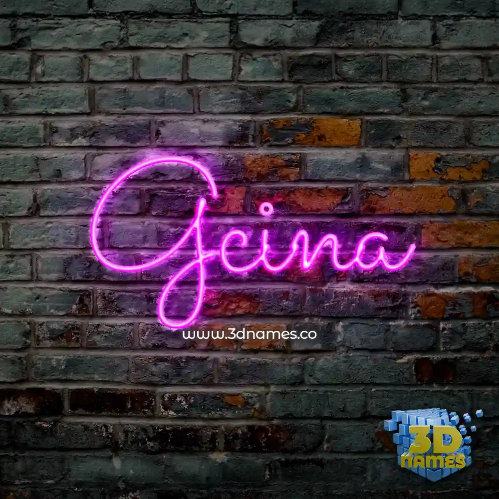 gcina in Pink Neon style - 3D name wallpaper