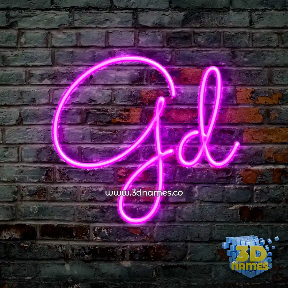 gd in Pink Neon style - 3D name wallpaper