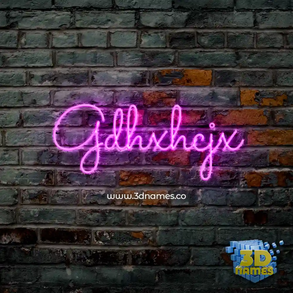 gdhxhcjx in Pink Neon style - 3D name wallpaper