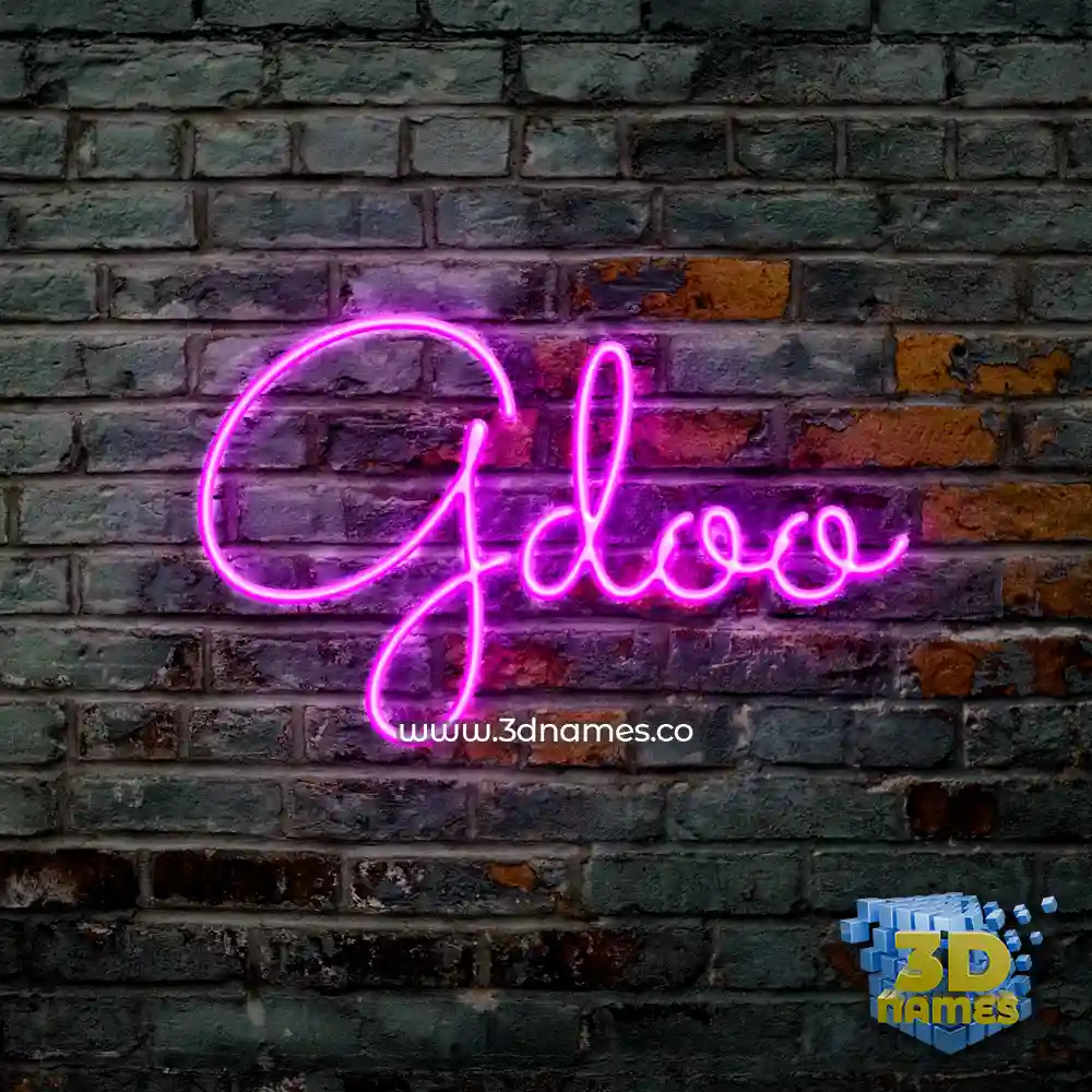 gdoo in Pink Neon style - 3D name wallpaper