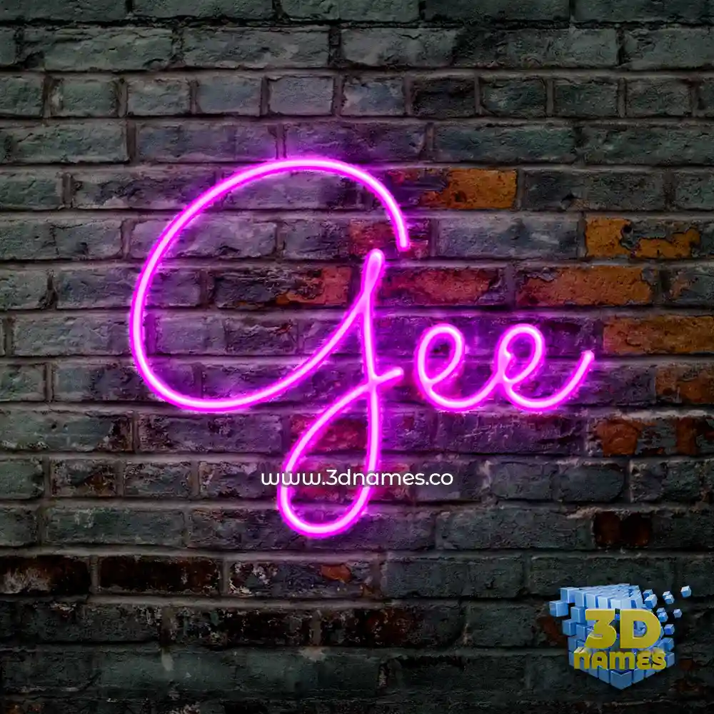 gee in Pink Neon style - 3D name wallpaper