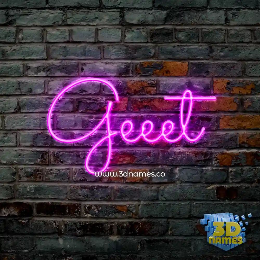 geeet in Pink Neon style - 3D name wallpaper