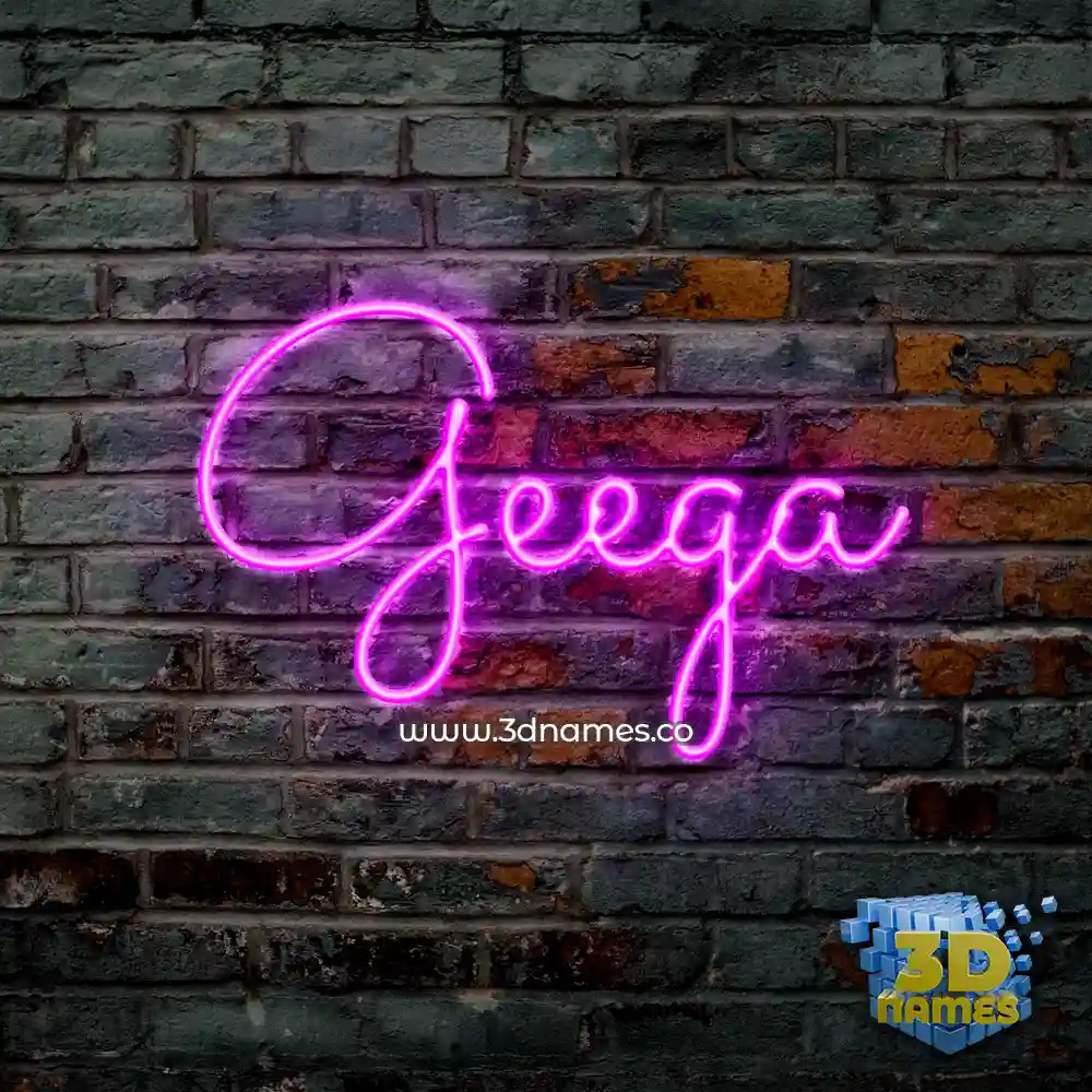 geega in Pink Neon style - 3D name wallpaper