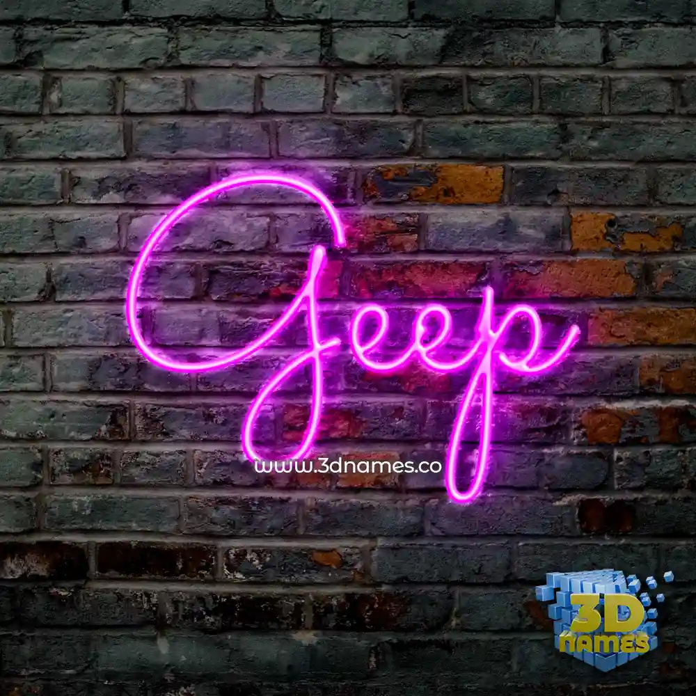 geep in Pink Neon style - 3D name wallpaper