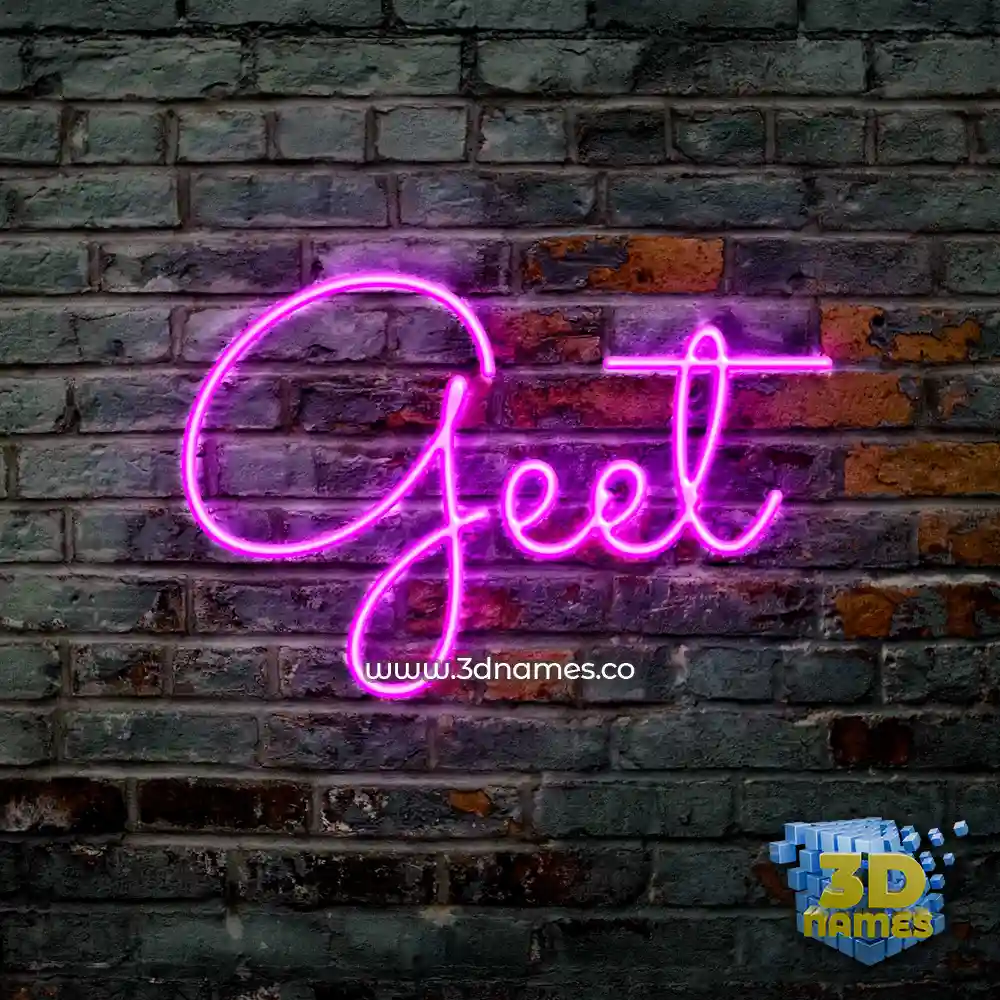 geet in Pink Neon style - 3D name wallpaper