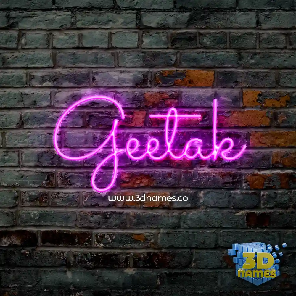 geetak in Pink Neon style - 3D name wallpaper