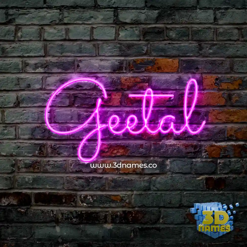 geetal in Pink Neon style - 3D name wallpaper