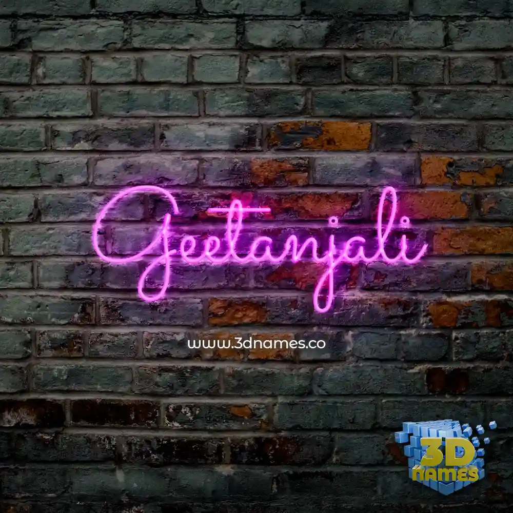 geetanjali in Pink Neon style - 3D name wallpaper