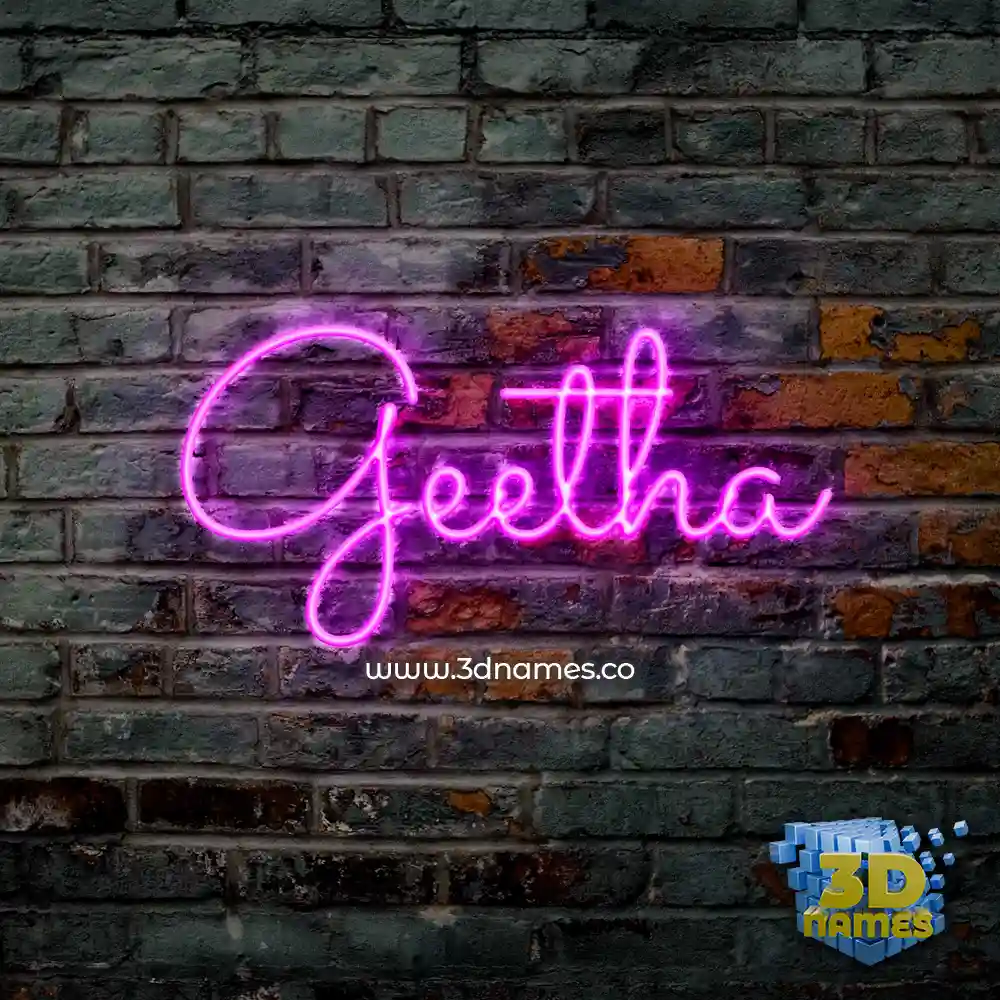 geetha in Pink Neon style - 3D name wallpaper