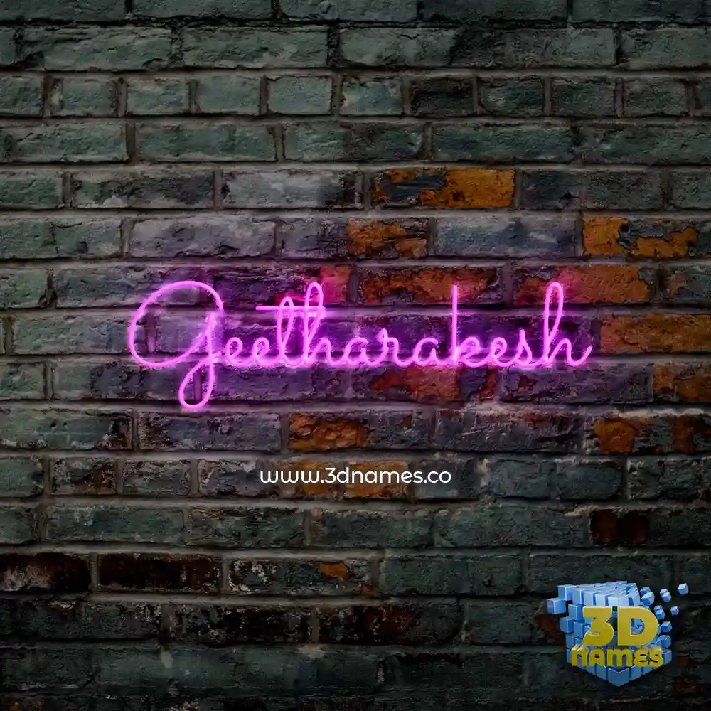 geetharakesh in Pink Neon style - 3D name wallpaper