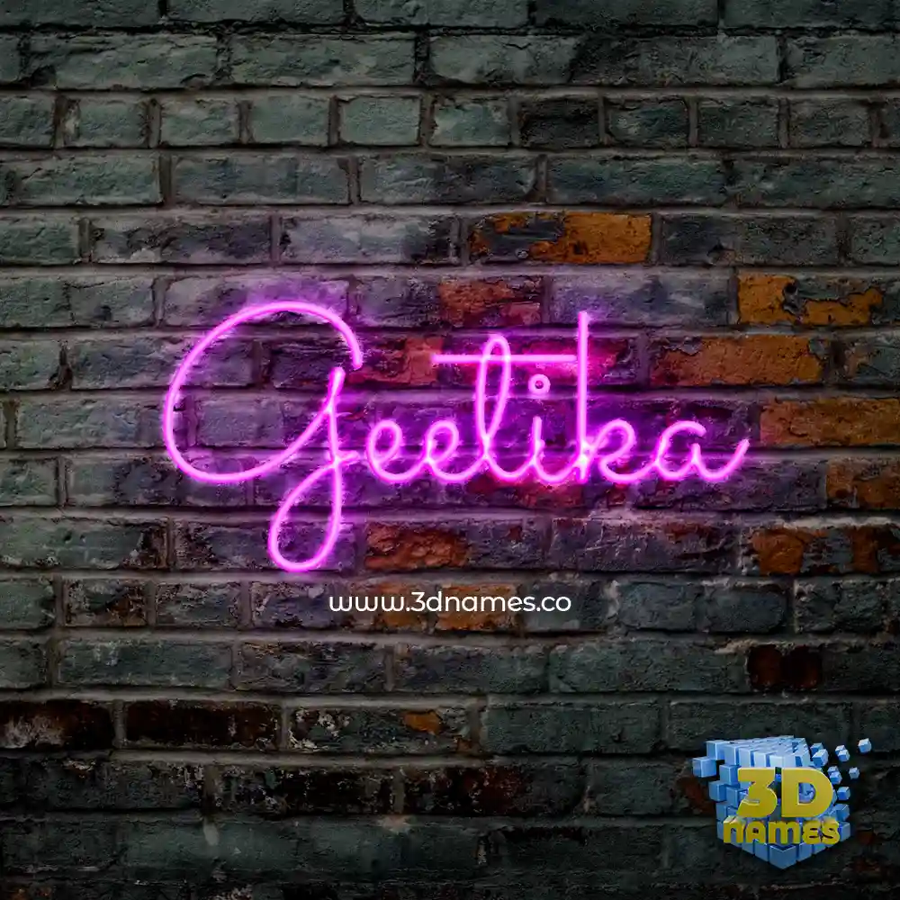 geetika in Pink Neon style - 3D name wallpaper