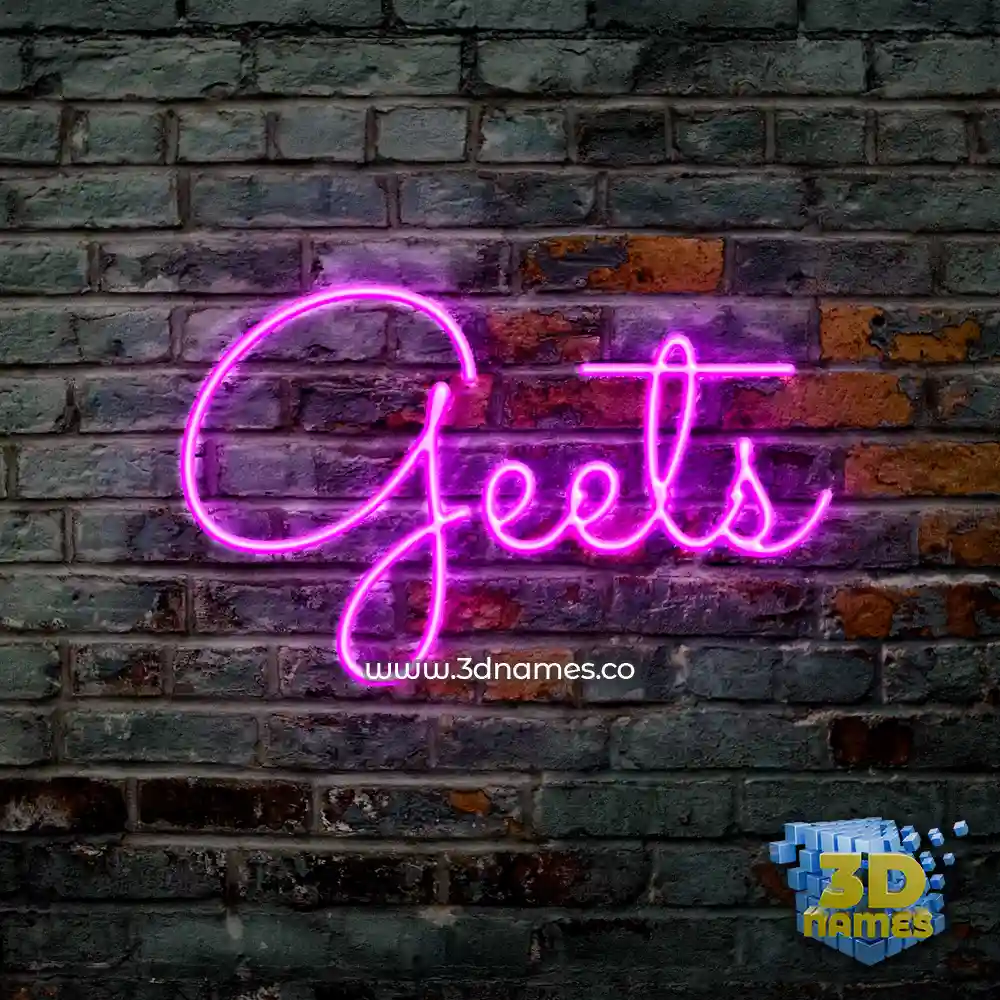 geets in Pink Neon style - 3D name wallpaper