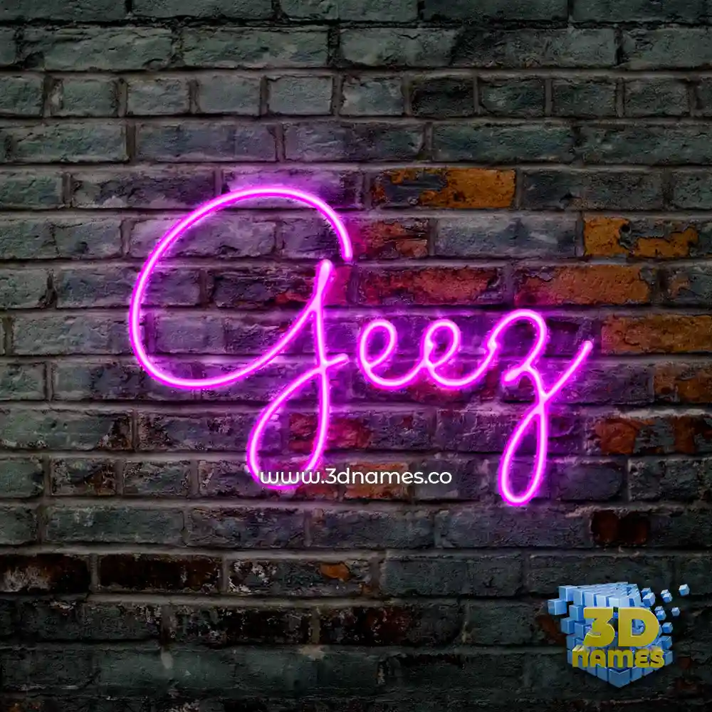 geez in Pink Neon style - 3D name wallpaper