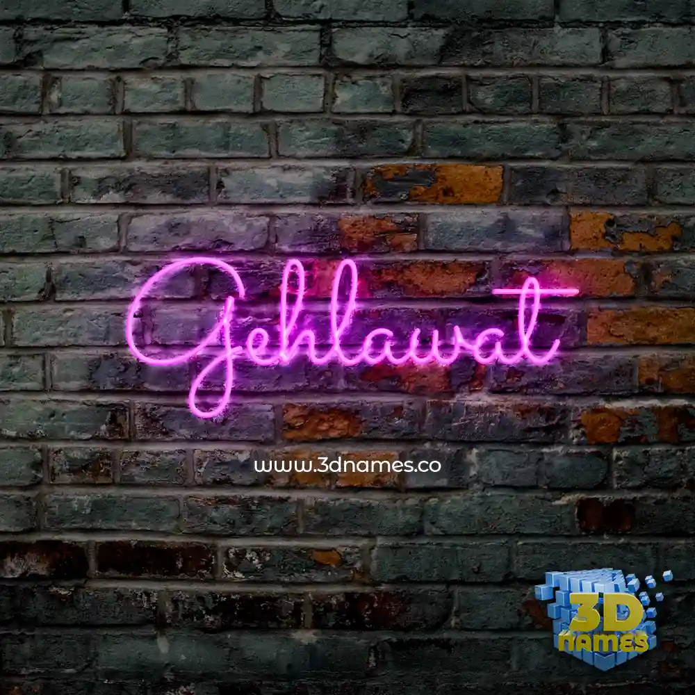gehlawat in Pink Neon style - 3D name wallpaper