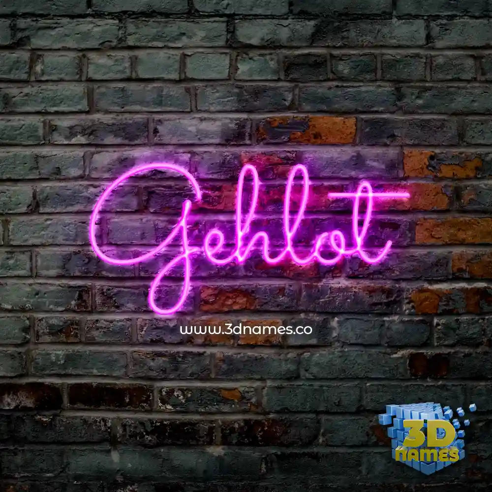 gehlot in Pink Neon style - 3D name wallpaper