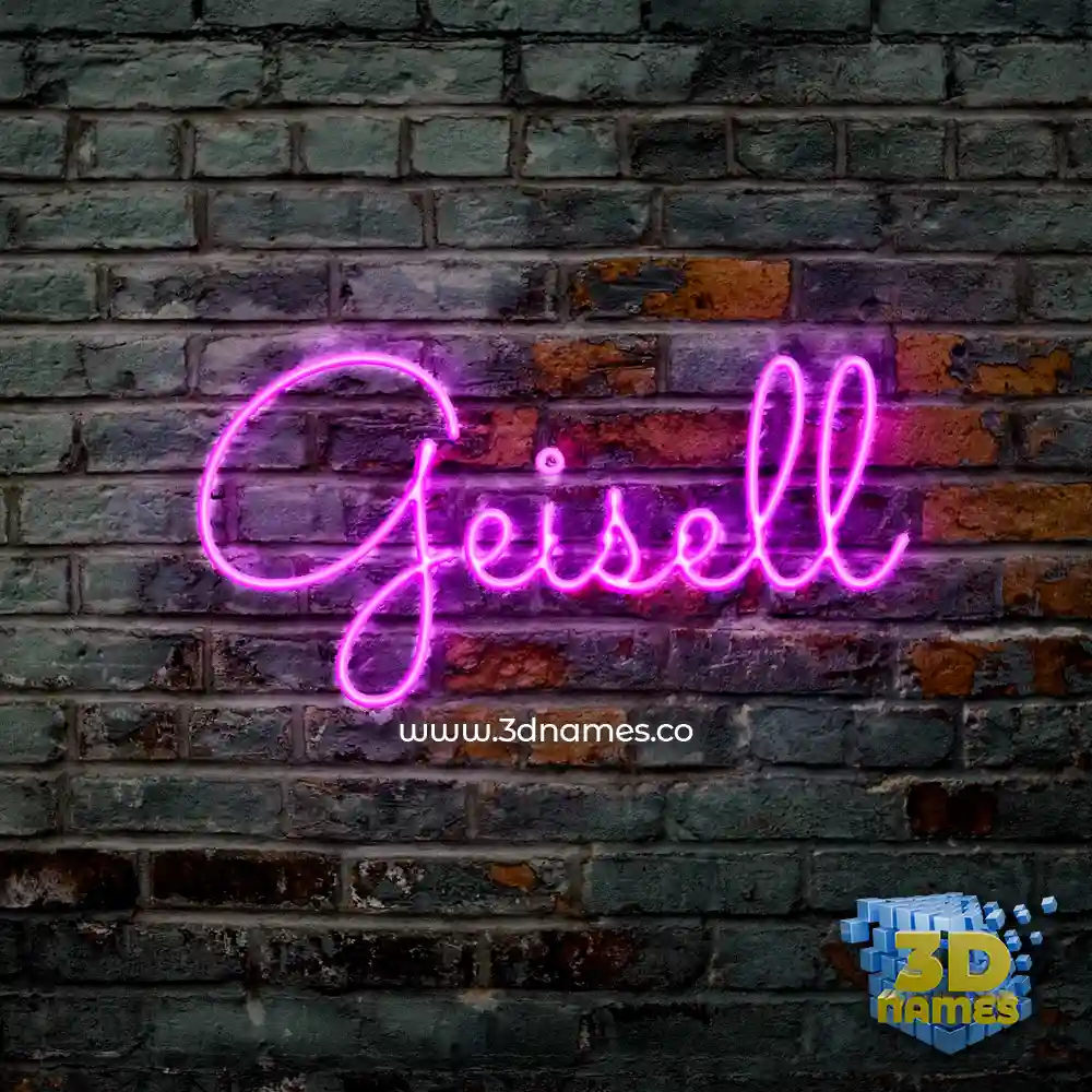 geisell in Pink Neon style - 3D name wallpaper