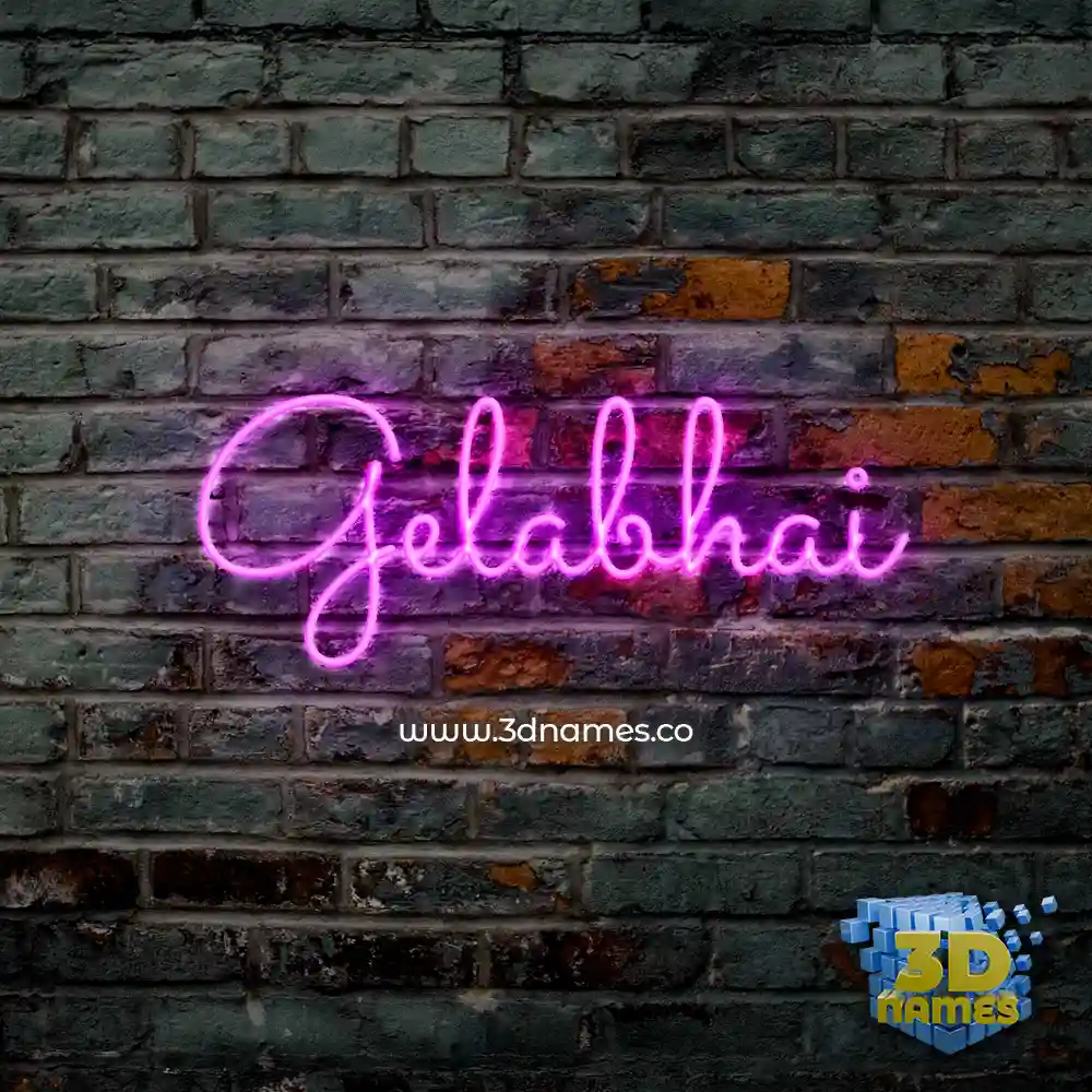 gelabhai in Pink Neon style - 3D name wallpaper