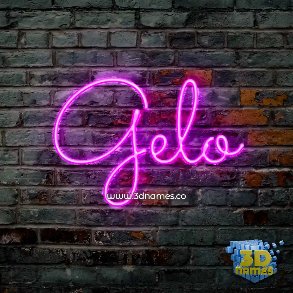 gelo in Pink Neon style - 3D name wallpaper