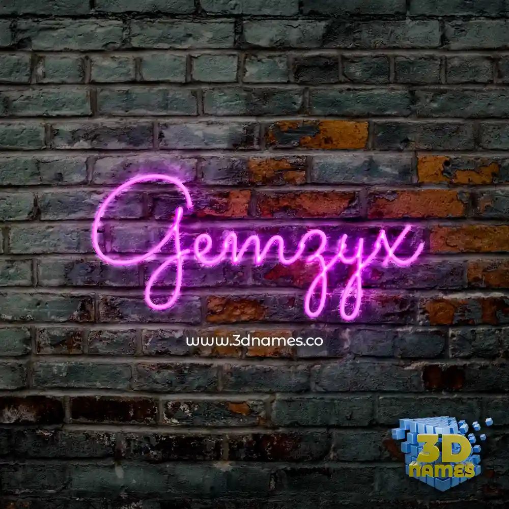 gemzyx in Pink Neon style - 3D name wallpaper