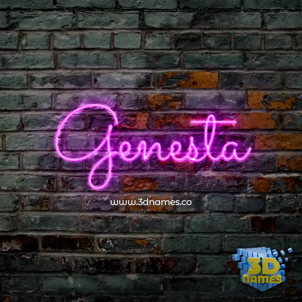 genesta in Pink Neon style - 3D name wallpaper
