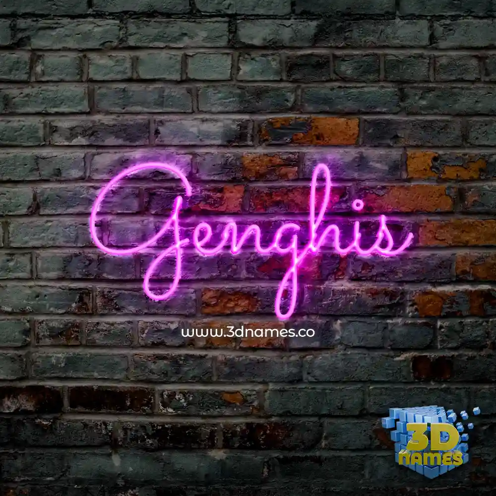 genghis in Pink Neon style - 3D name wallpaper