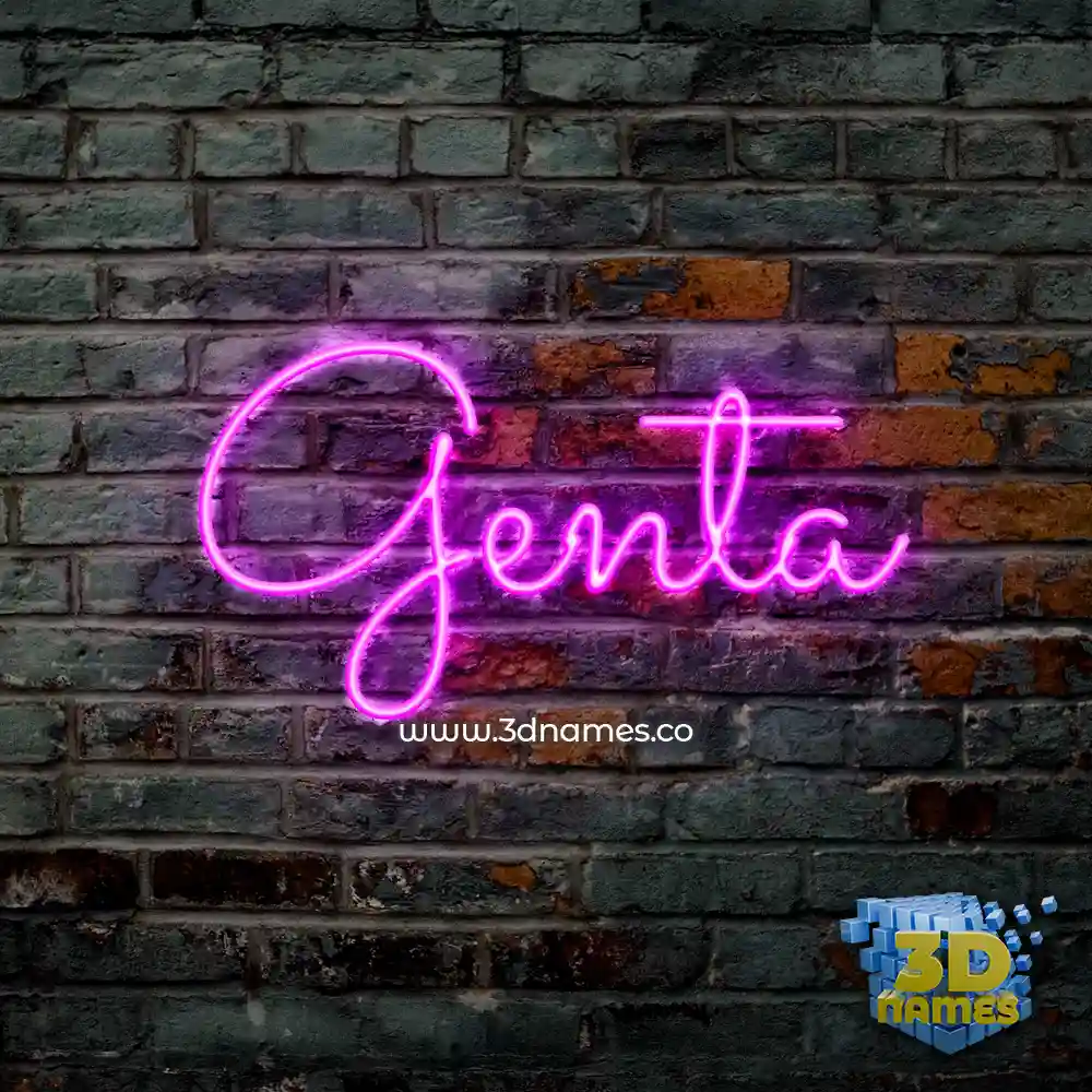 genta in Pink Neon style - 3D name wallpaper