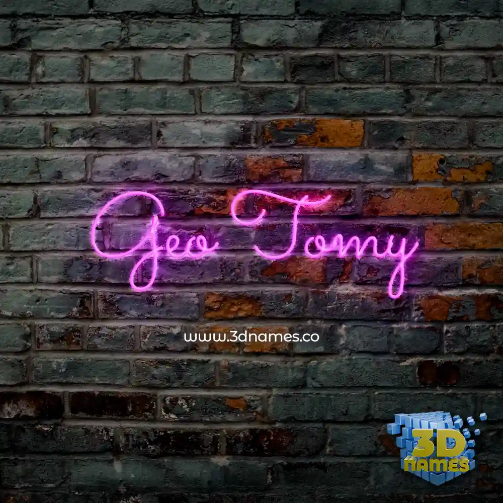 geo tomy in Pink Neon style - 3D name wallpaper