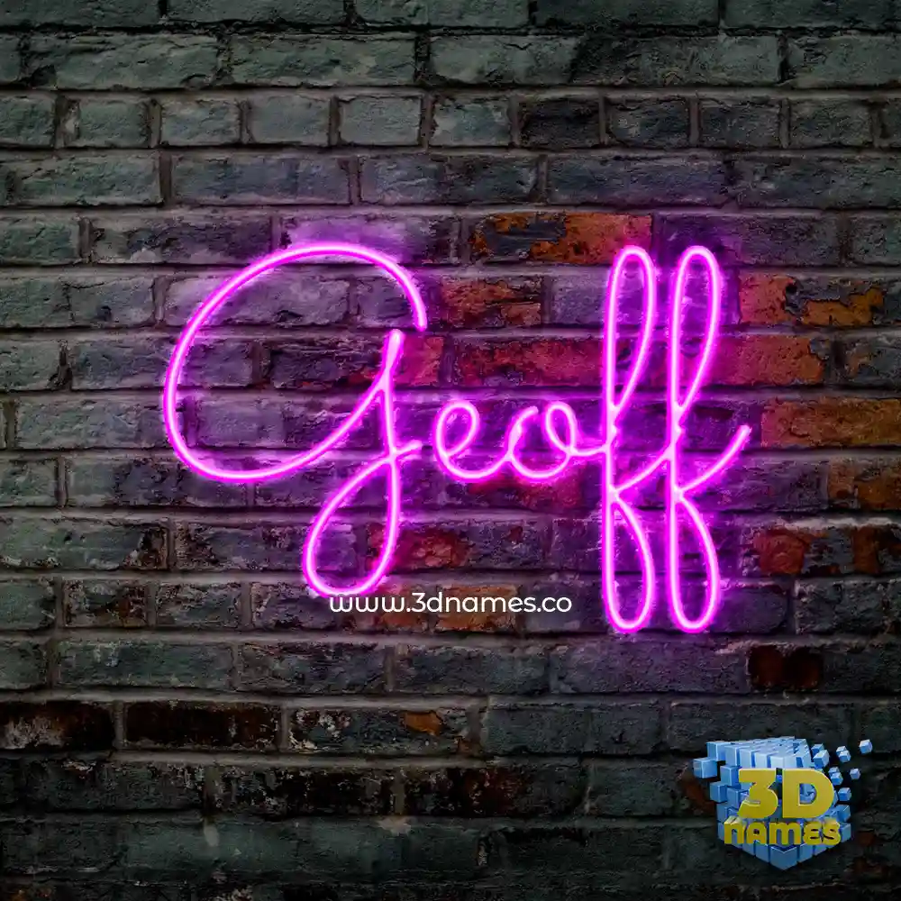 geoff in Pink Neon style - 3D name wallpaper