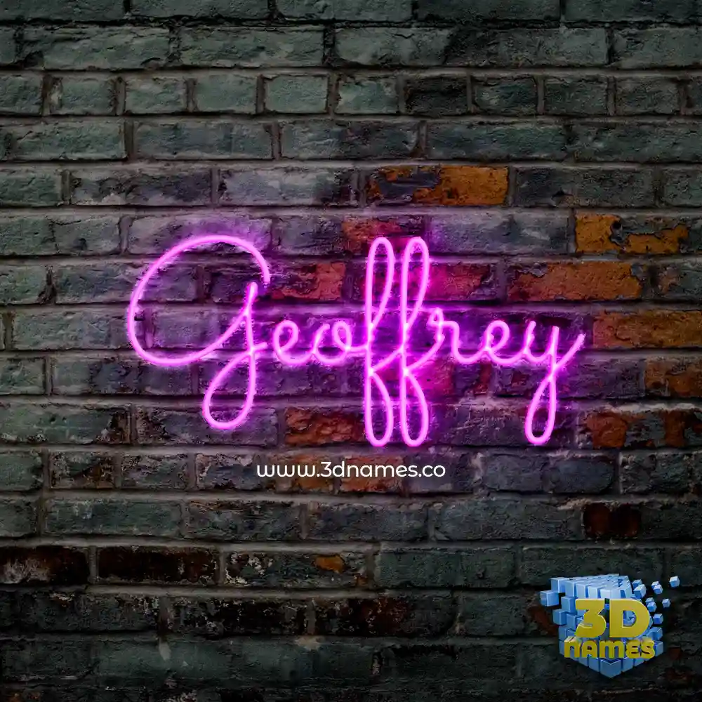 geoffrey in Pink Neon style - 3D name wallpaper