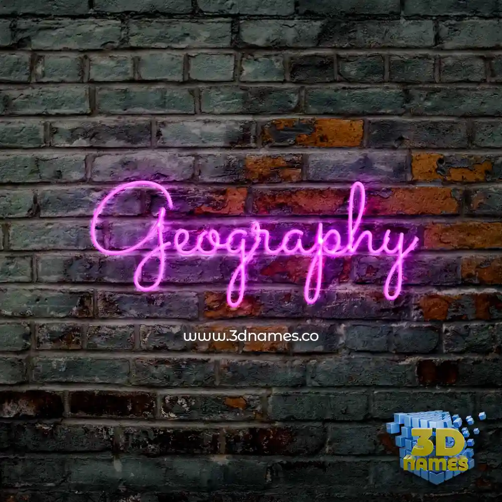 geography in Pink Neon style - 3D name wallpaper